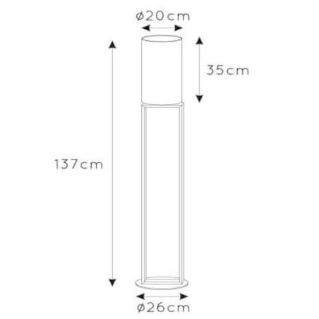 Podłogowa lampa z abażurem Herman 30762/81/38 Lucide beżowy czarny