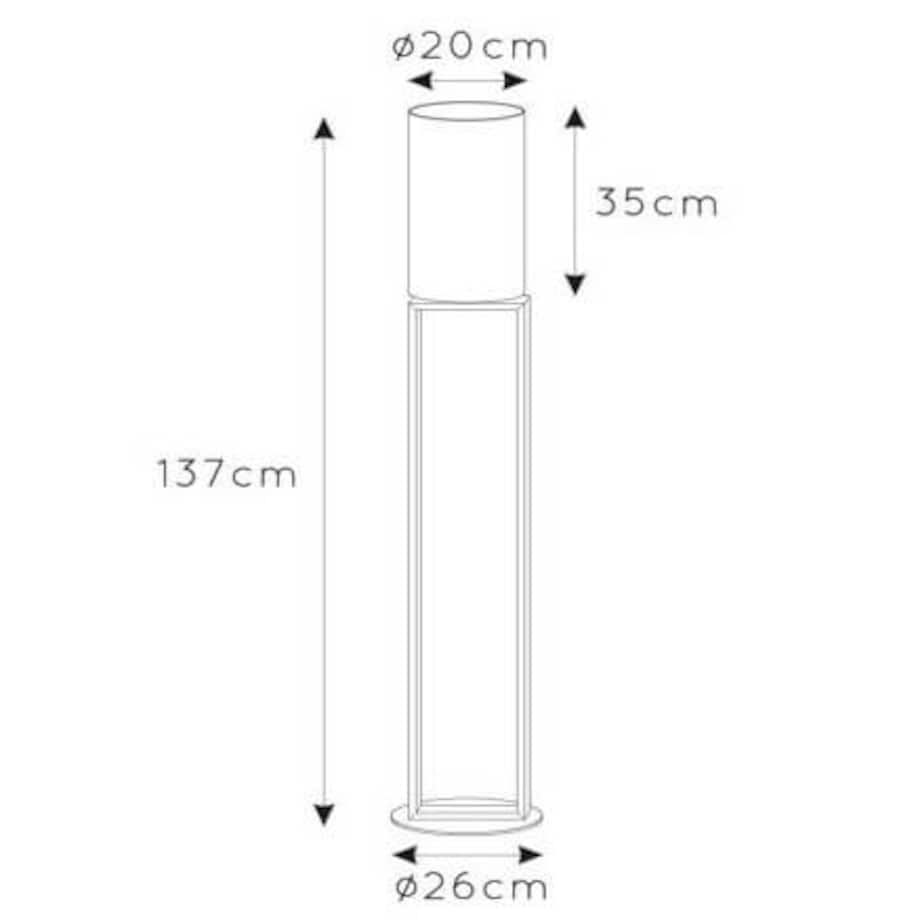 Podłogowa lampa z abażurem Herman 30762/81/38 Lucide beżowy czarny