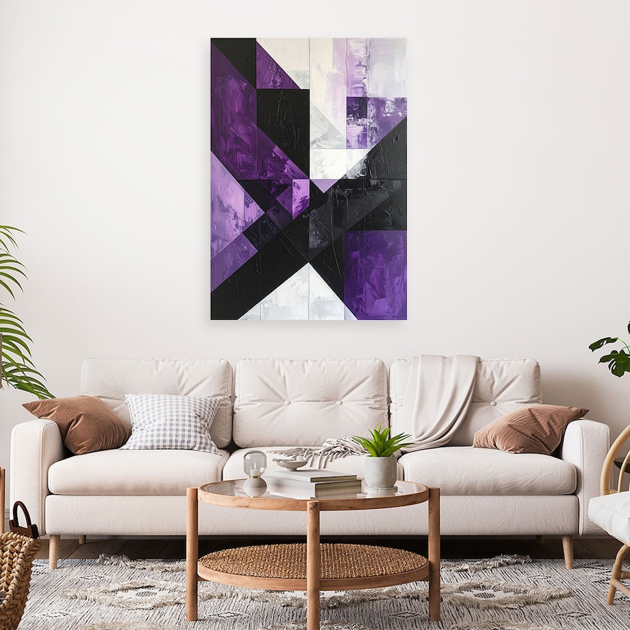 Obraz do salonu sypialni kuchni biura, Geometryczne kształty fioletowy
