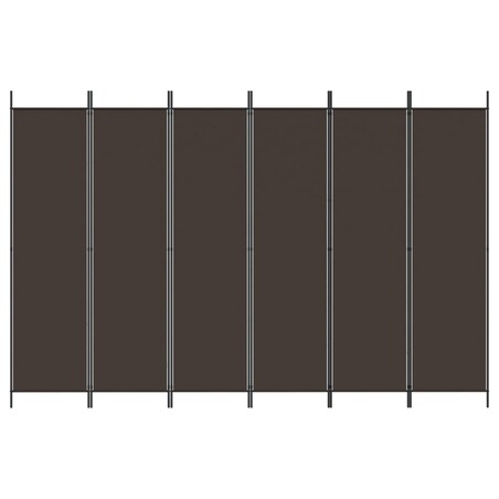 vidaXL Parawan 6-panelowy, brązowy, 300x200 cm, tkanina