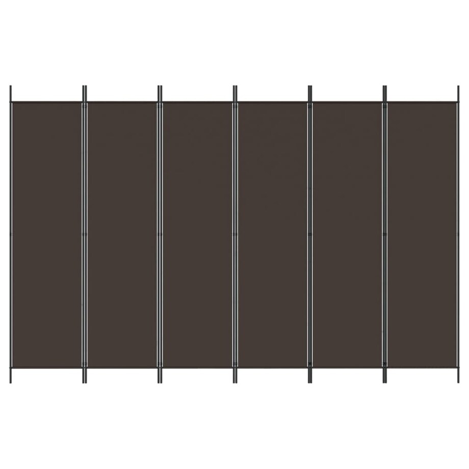 vidaXL Parawan 6-panelowy, brązowy, 300x200 cm, tkanina