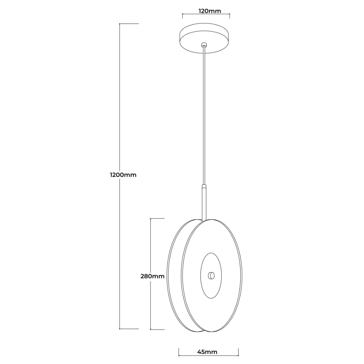 Lampa wisząca Light Prestige Casy dymny LED CCT 3000K/4000K/6000K (regulowana) 1 szt.