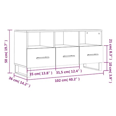 vidaXL Szafka pod TV, czarna, 102x36x50 cm, materiał drewnopochodny