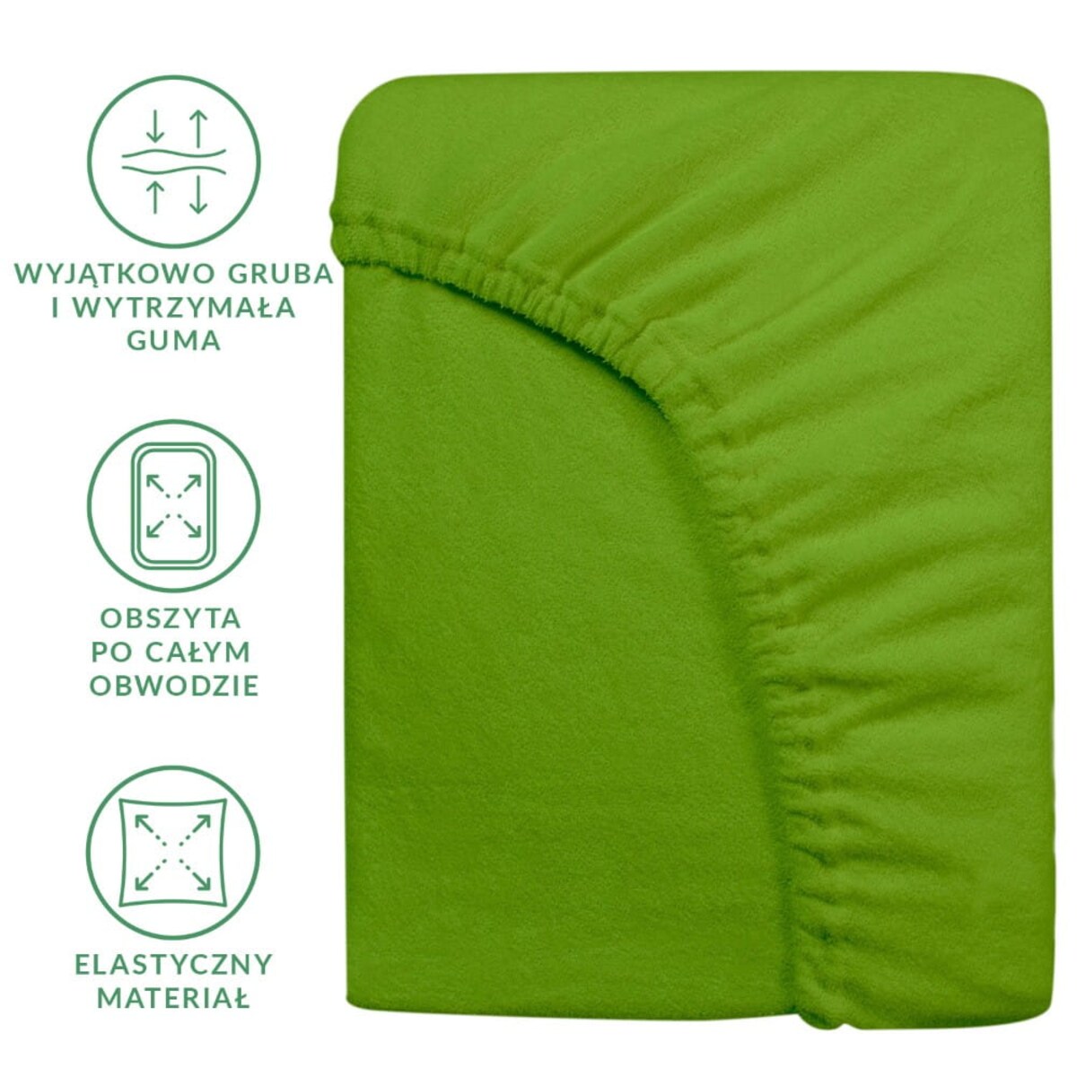 Prześcieradło frotte z gumką 180x200 kolor kaktus