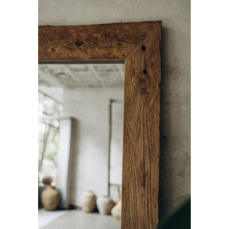 Lustro w ramie z recyklingowanego drewna tekowego TIKI 180 cm