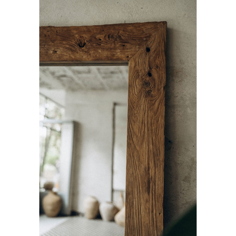 Lustro w ramie z recyklingowanego drewna tekowego TIKI 180 cm