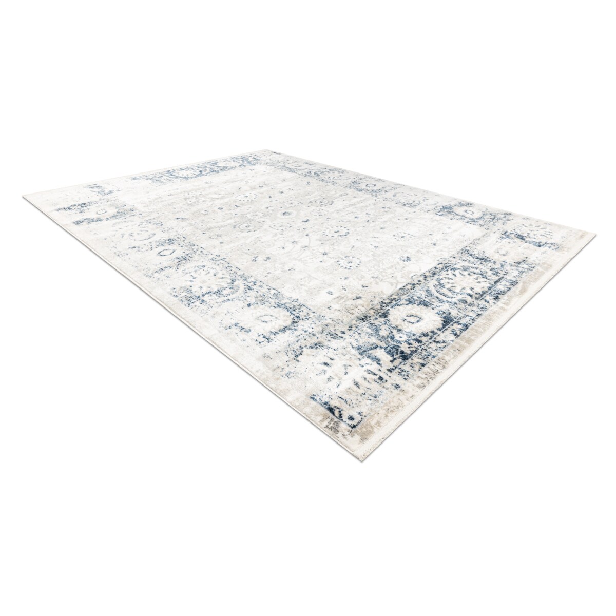 Dywan DISTIN 0843A biały / granatowy / 80x150 cm