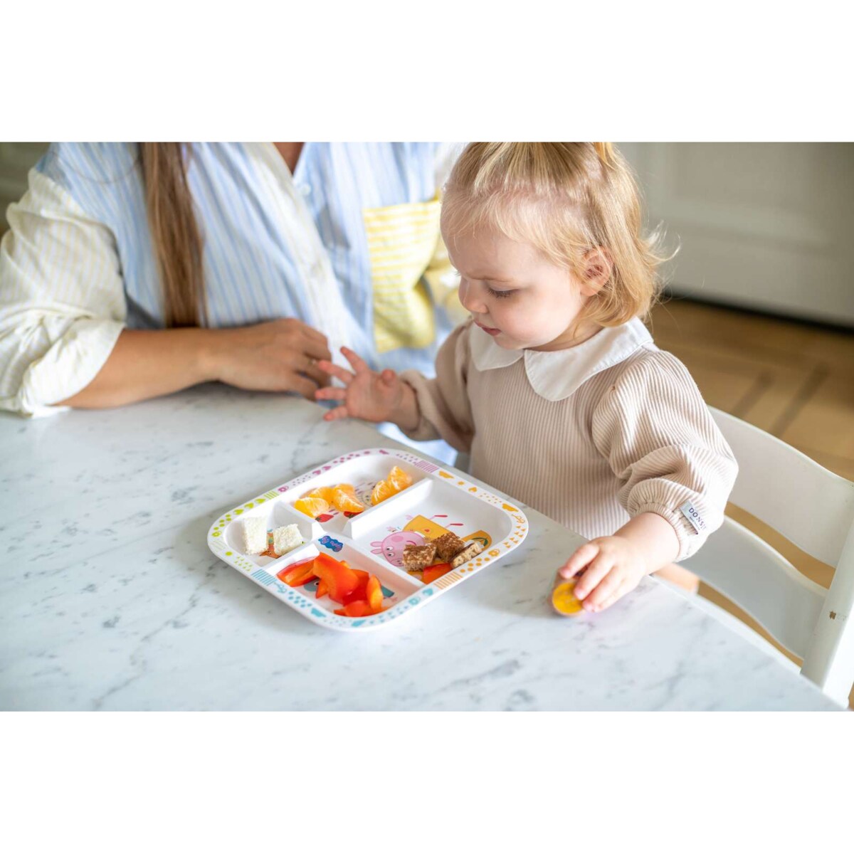 Talerz edukacyjny + kostka do gry, EASY EATER ŚWINKA PEPPA G, KOZIOL