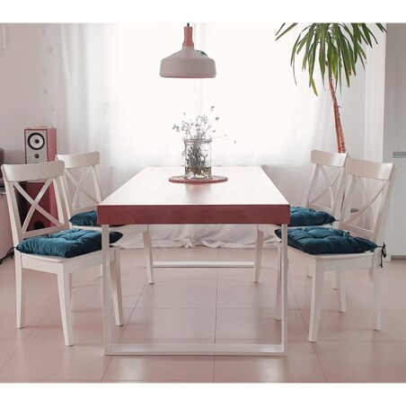 Zestaw 4 poduszek na krzesło/stołek, standard, 45x45 cm, Turkus