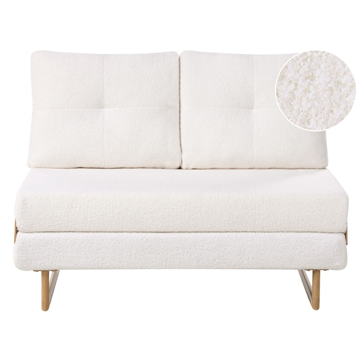 Sofa rozkładana dla 2 osób JERSLEV Boucle Złamana biel