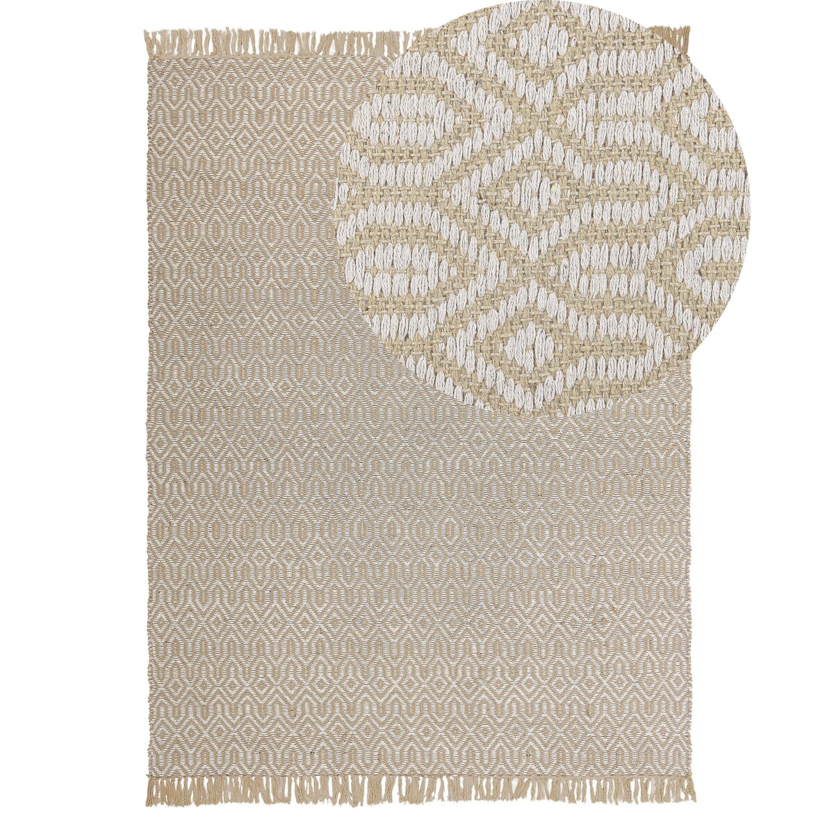 Dywan z juty 140 x 200 cm beżowy POZANTI