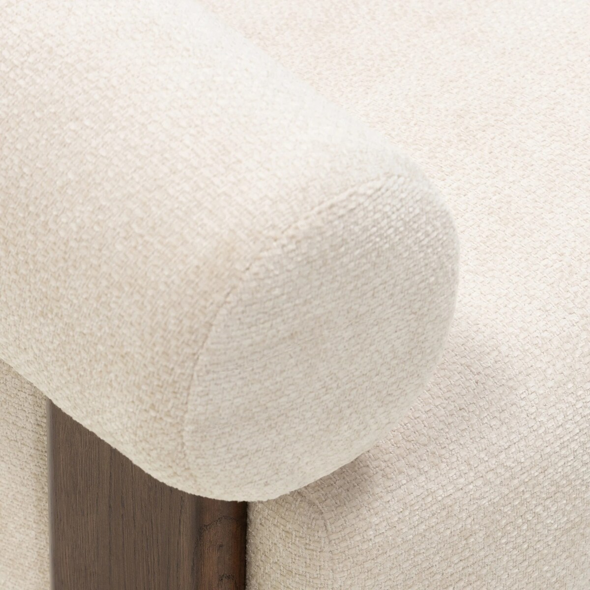 Fotel wypoczynkowy kremowy bouclé/dąb orzech Ilady