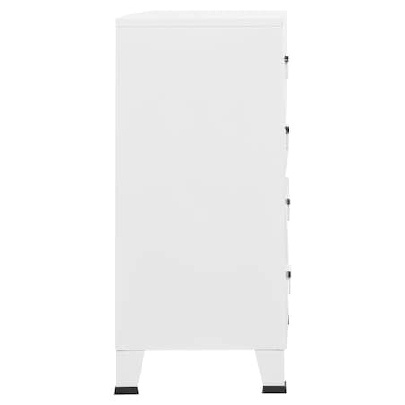 vidaXL Industrialna komoda, biała, 78x40x93 cm, metalowa