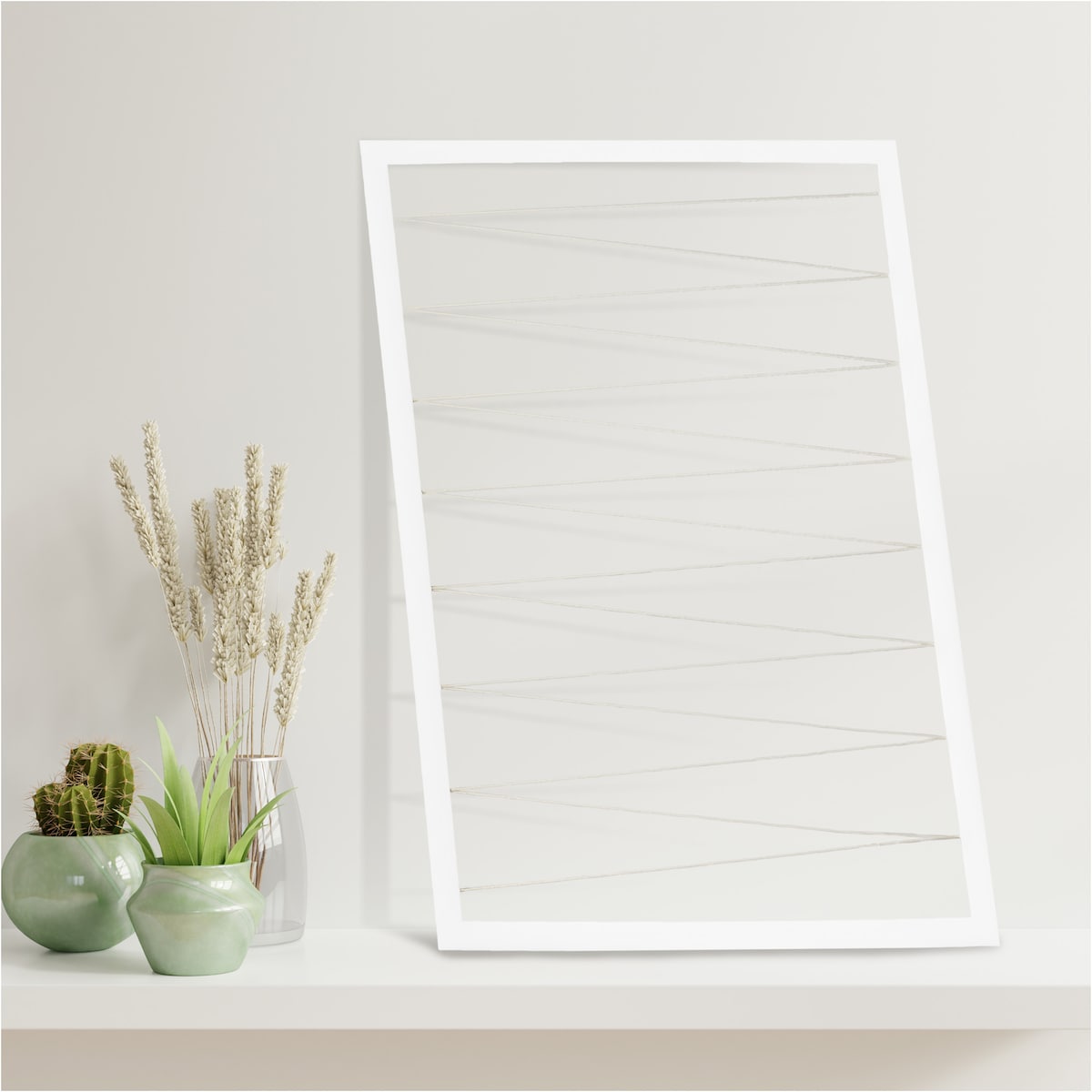 Ramka Na Zdjęcia 50X70 Cm Multiramka Ze Sznurkami Galeria Biała