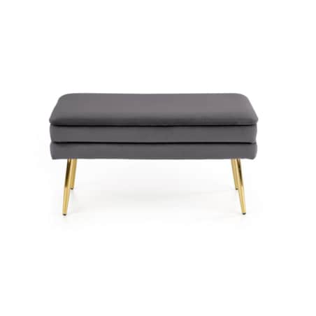ŁAWKA TAPICEROWANA Vanel ZE SCHOWKIEM szara/złota
