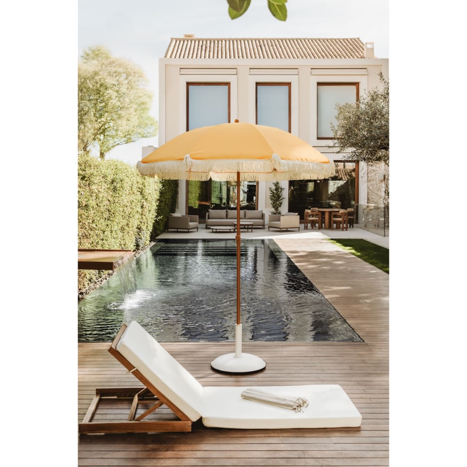 Parasol ogrodowy retro żółty curry Mika Ø175 cm