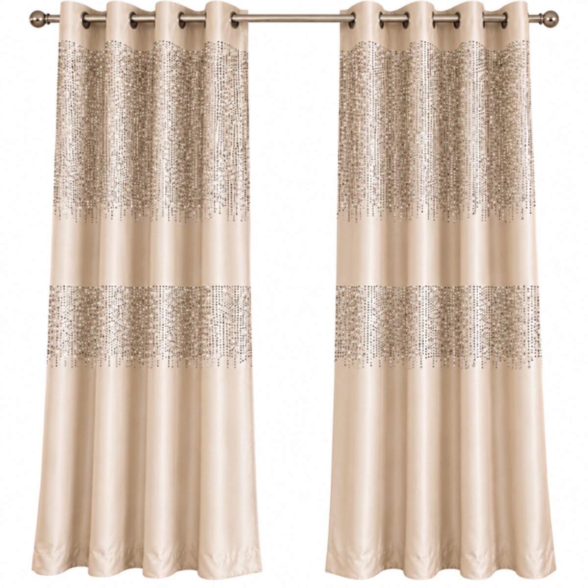 Zasłony welurowe Glamour 140x250 cm przelotki kolor beżowy