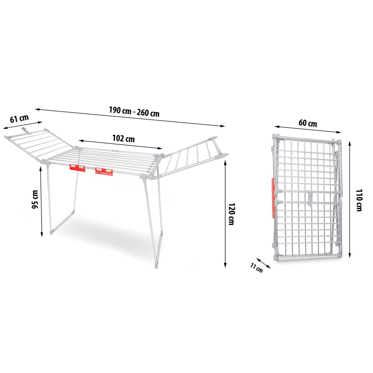 Suszarka na pranie ze stali nierdzewnej stojąca 27m Massido Lydia