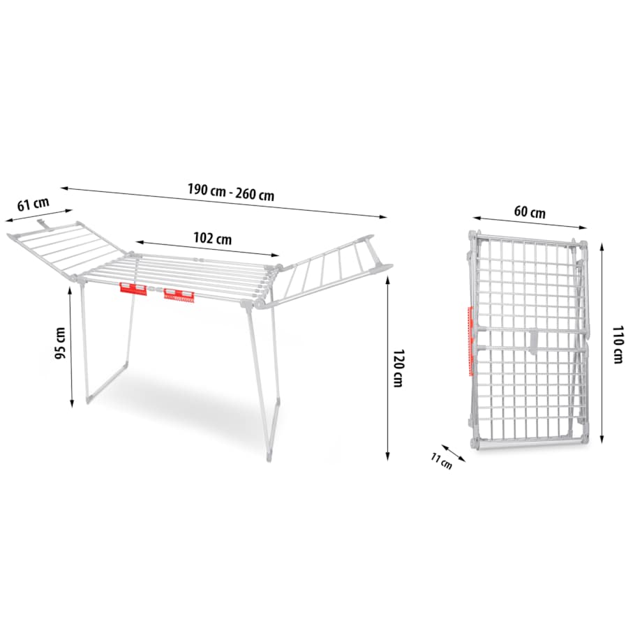 Suszarka na pranie ze stali nierdzewnej stojąca 27m Massido Lydia