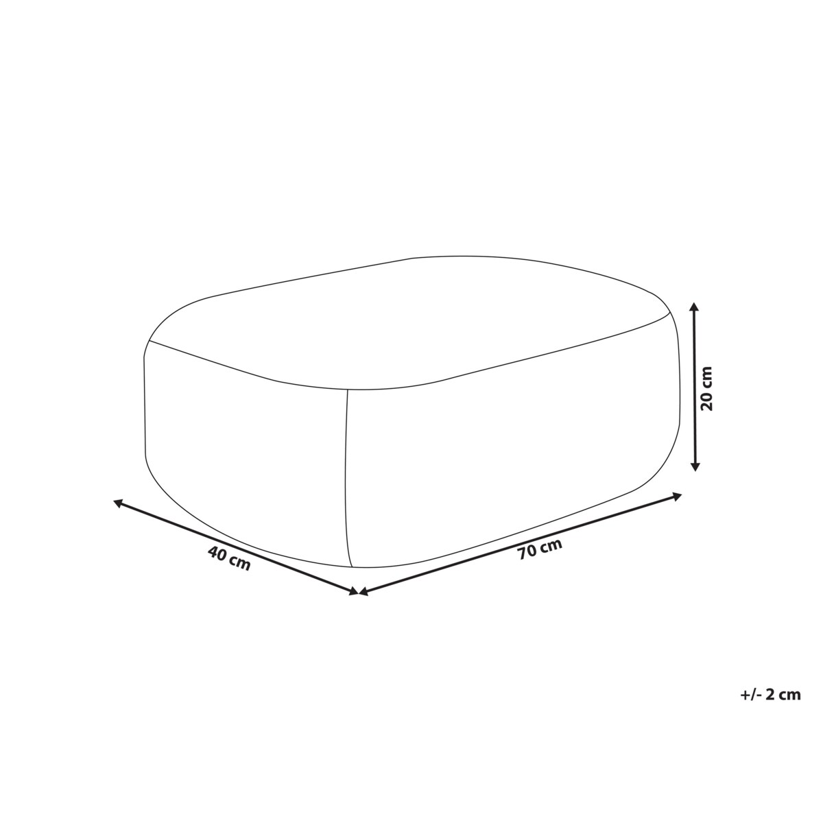 Poduszka podłogowa ISARDA Juta 40 cm 70 cm Czarny