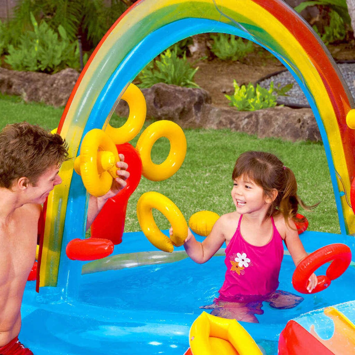 Intex Dmuchany basen Rainbow Ring Play Center, 297x193x135 cm, 57453NP