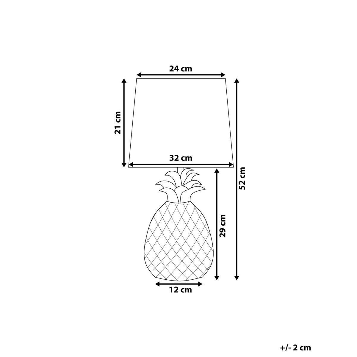 Lampa stołowa ceramiczna złota PINEAPPLE
