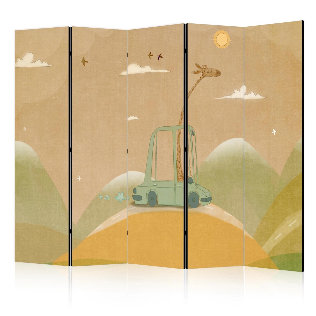 Parawan akustyczny Dla dzieci 225x172 cm 5-częściowy wielokolorowy