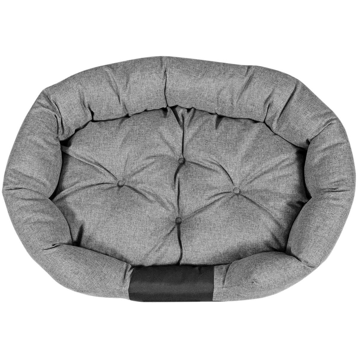 Legowisko Dla Psa 80X60 Cm Z Miejscem Na Imię Wodoodporne Owalne Wygodne Szare
