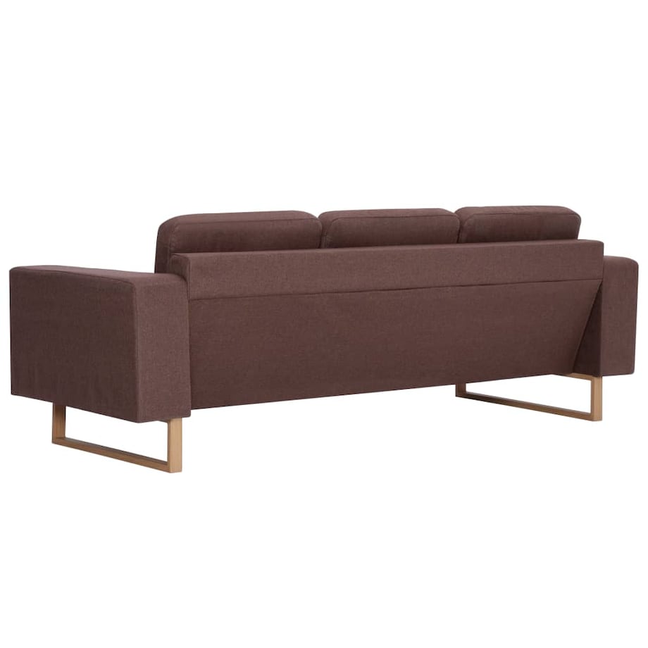vidaXL 3-osobowa sofa tapicerowana tkaniną, brązowa