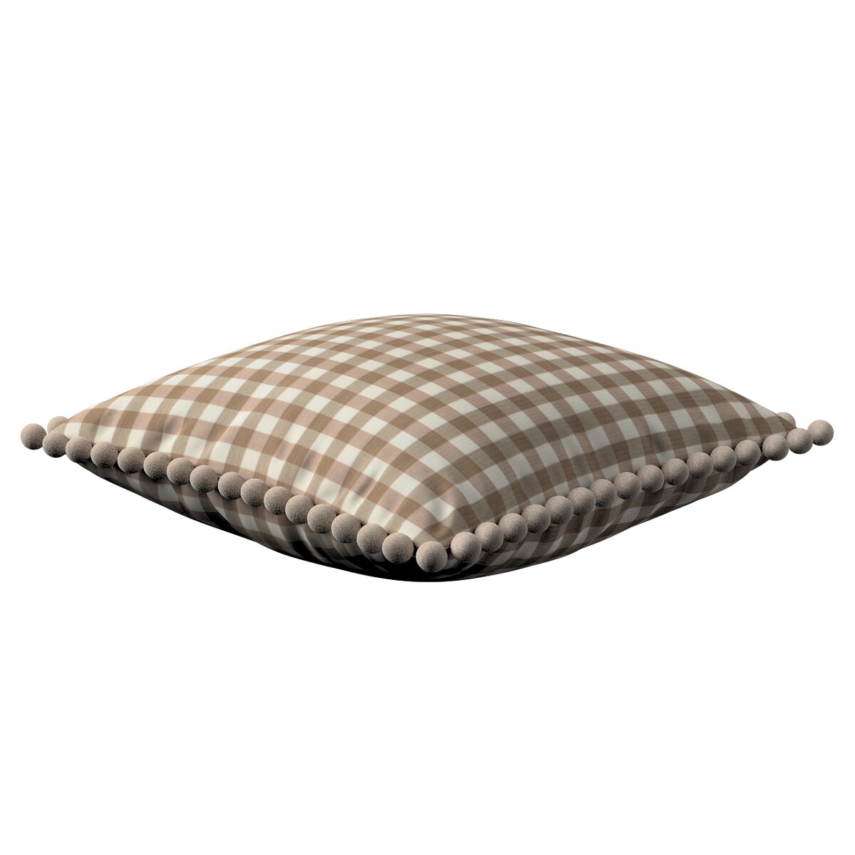 Poszewka Wera na poduszkę 45x45 beżowo-biała kratka (1,5x1,5cm)