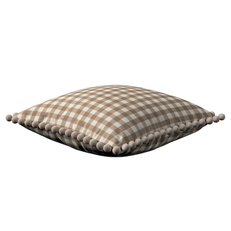 Poszewka Wera na poduszkę 45x45 beżowo-biała kratka (1,5x1,5cm)