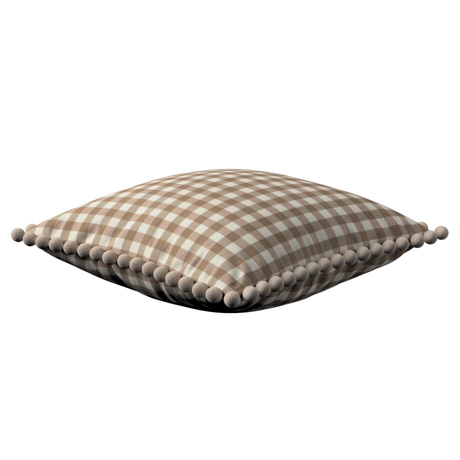 Poszewka Wera na poduszkę 45x45 beżowo-biała kratka (1,5x1,5cm)