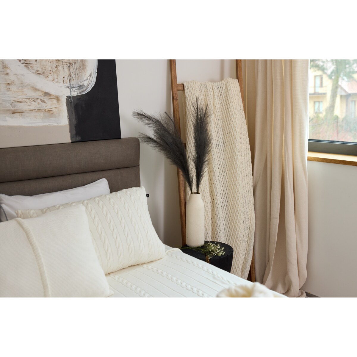 Pled ozdobny off white, 130 x 160 cm, La Manta