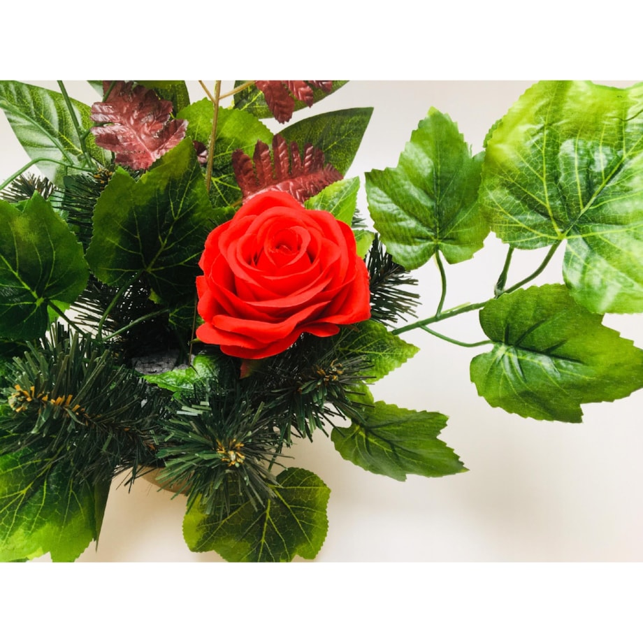 Róża CZERWONA sztuczna wyrobowa do wiązanek stroik główka pąk kwiaty 6szt