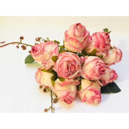 BUKIET róże sztuczne liście na dekoracje stroik wianek do wazonu święta pik