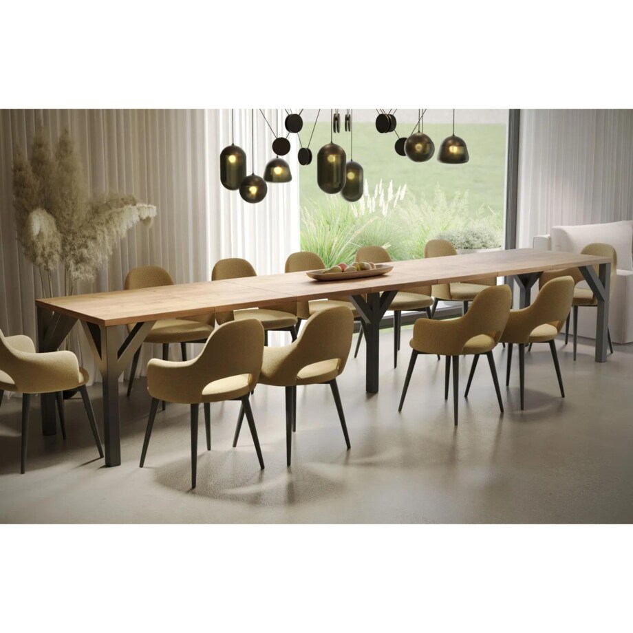 Stół rozkładany DUNAJ 130(350)x90 dąb złoty craft