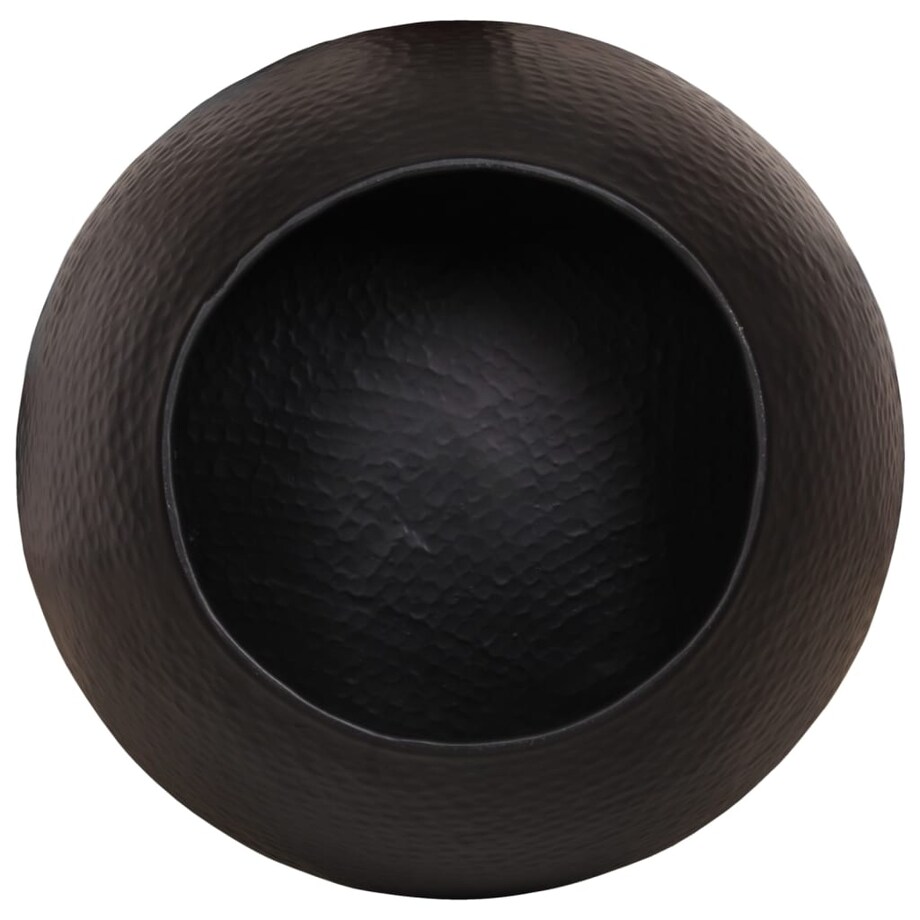 vidaXL Stolik kawowy z młotkowanego aluminium, Ø 50x30 cm, czarny