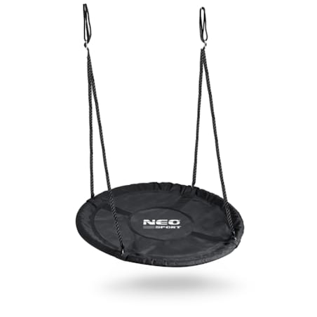 Huśtawka ogrodowa Neo-Sport Swingo bocianie gniazdo fotel wiszący 100 cm czarna