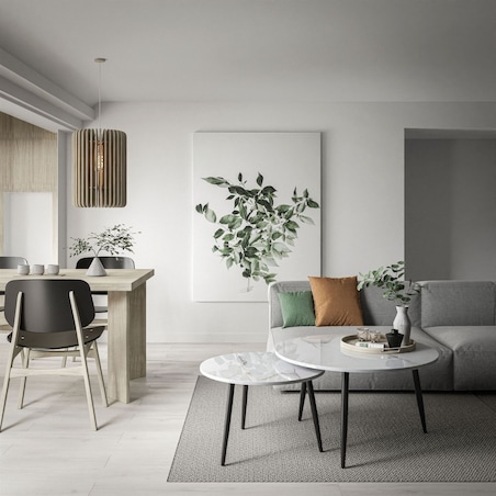 Stolik kawowy 2w1 CORTE czarny biały marmur połysk