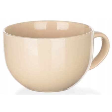 KUBEK ceramiczny beżowy 800 ml duży jumbo na zupę herbatę jedzenie napoje