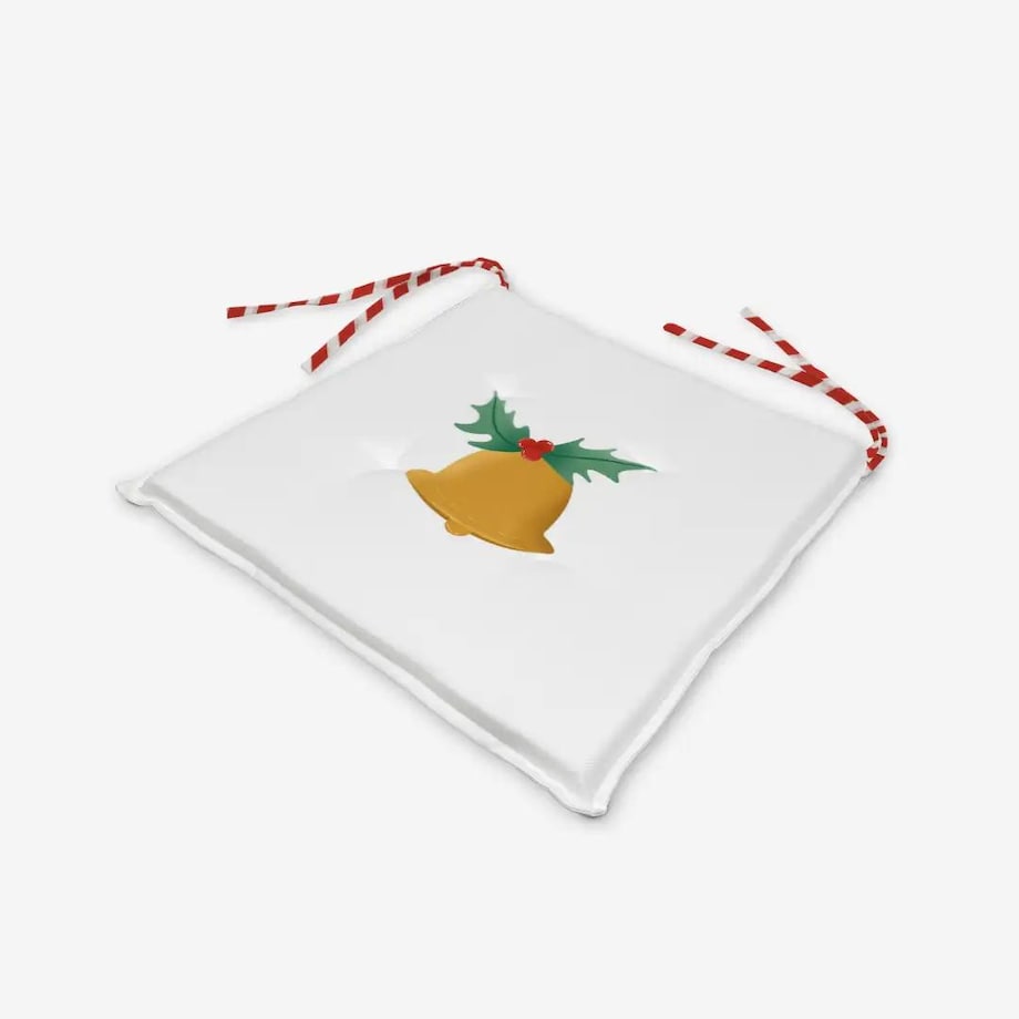 Poduszka świąteczna na krzesło - Minimalistyczny dzwonek