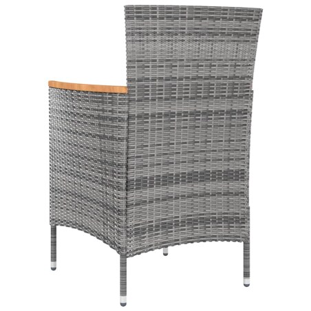 vidaXL 5-cz. zestaw mebli ogrodowych z poduszkami, rattan PE, szary