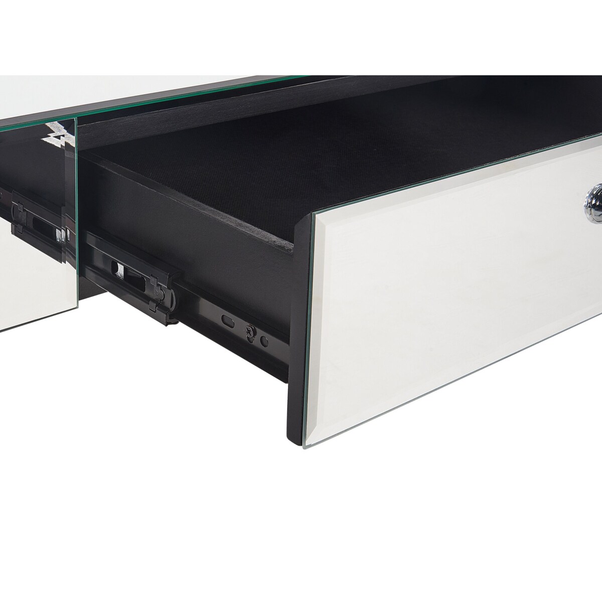 Stolik kawowy z szufladą lustrzany srebrny NESLE