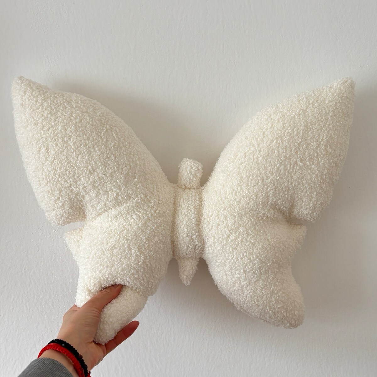 Poduszka dekoracyjna Motyl ecru boucle