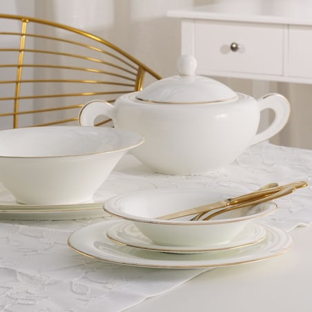 VILLA ITALIA Talerz płytki porcelanowy 28 cm NAOMI GOLD