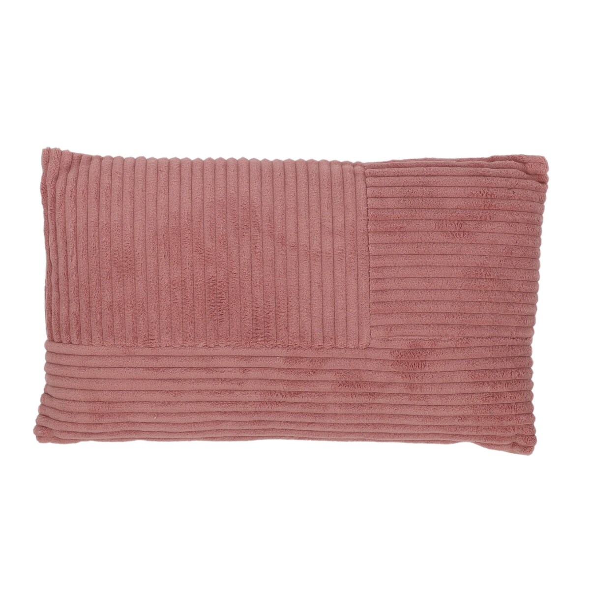 Poduszka dekoracyjna ze sztruksowym patchworkiem z przodu, 30 x 50 cm