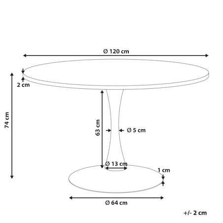 Stół do jadalni BOCA Biały marmur 120 cm 120 cm
