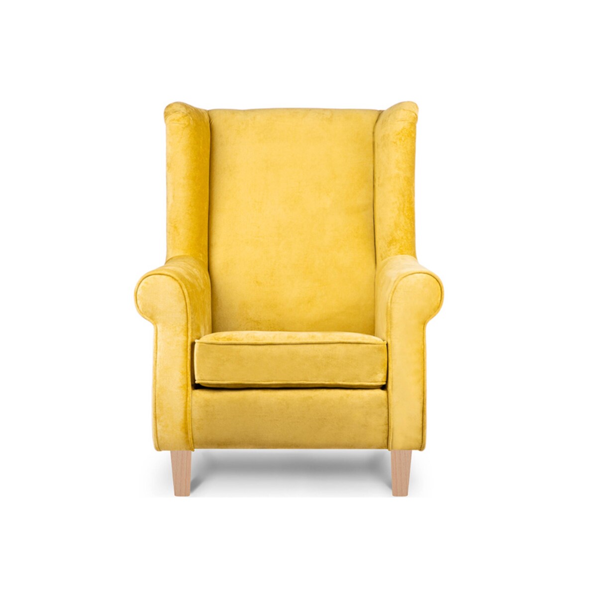 KONSIMO MILES Fotel + puf, kolor Żółty