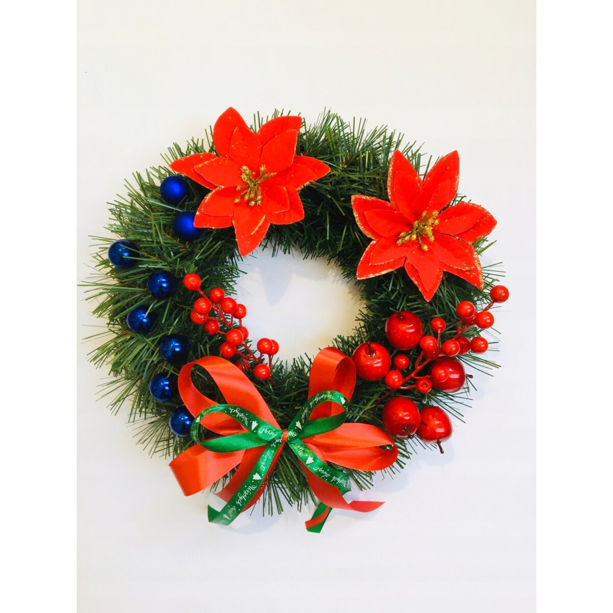 WIANEK ŚWIĄTECZNY choinka na drzwi stół gotowy gwiazda dekoracja prezent