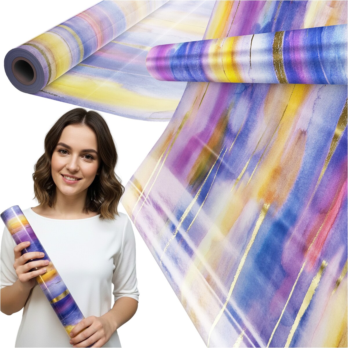 Papier Prezentowy Do Pakowania Prezentów 20 m MEGAROLKA Ozdobny Do Paczek Na Walentynki Urodziny